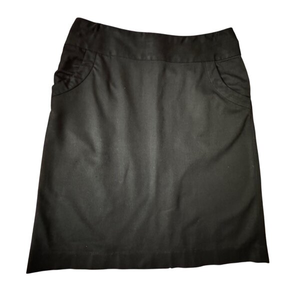 Banana Republic Black Stretch Skirt Size 10 Classic Basic Work Office Secretary - Picture 1 of 8